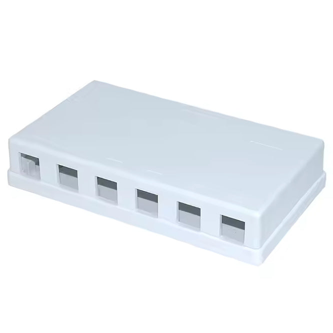 Surface Mount Ethernet Empty Box 6 Port White Sa8 P8 Cb6