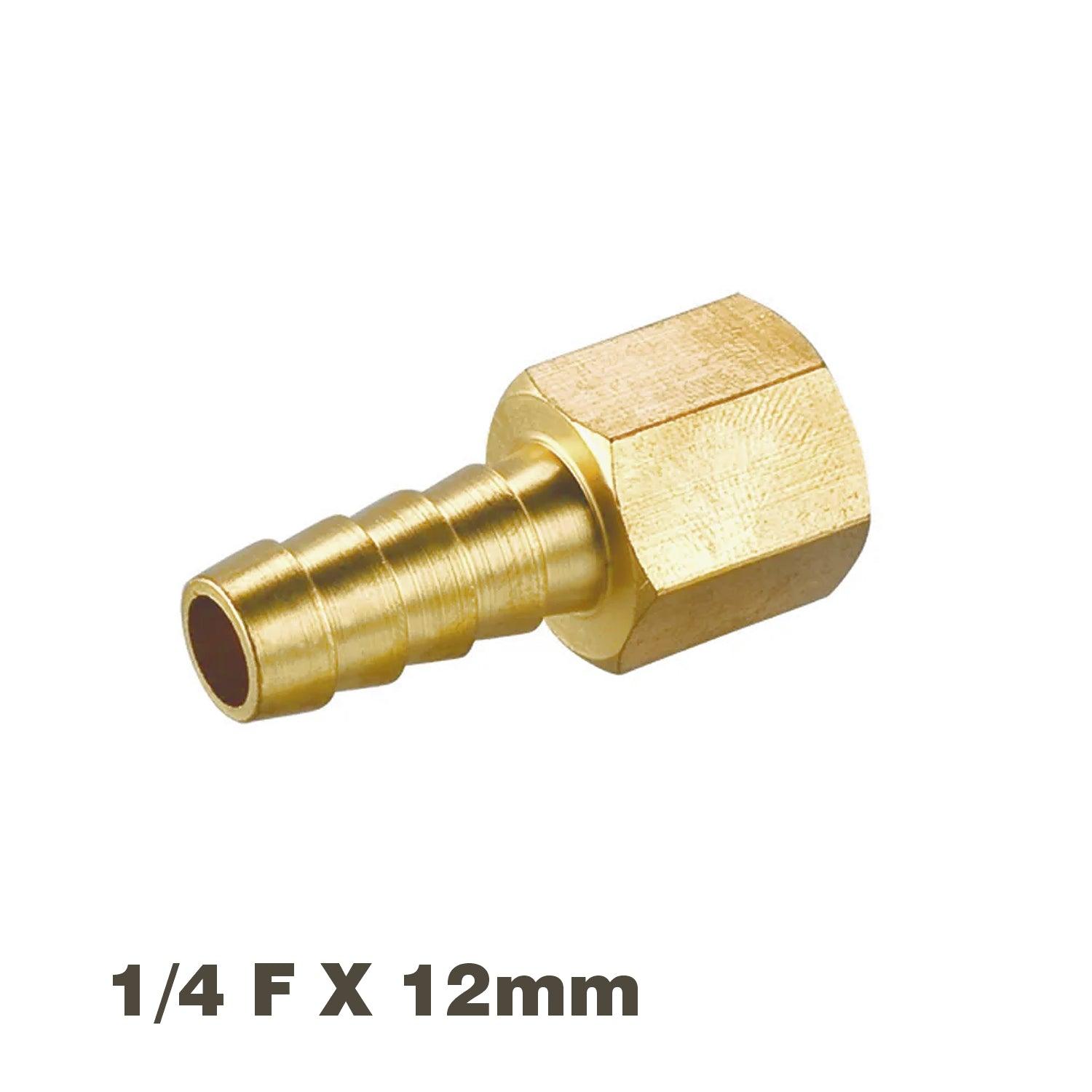 Hose Tail Connector Brass 1/4 F X 12 Mm - Livestainable.co.za