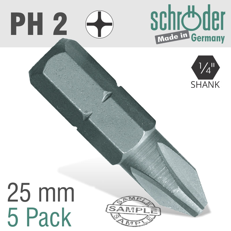 Schroder Phil.No.2 X25 Mm Classic Ins.Bit 5 Pack