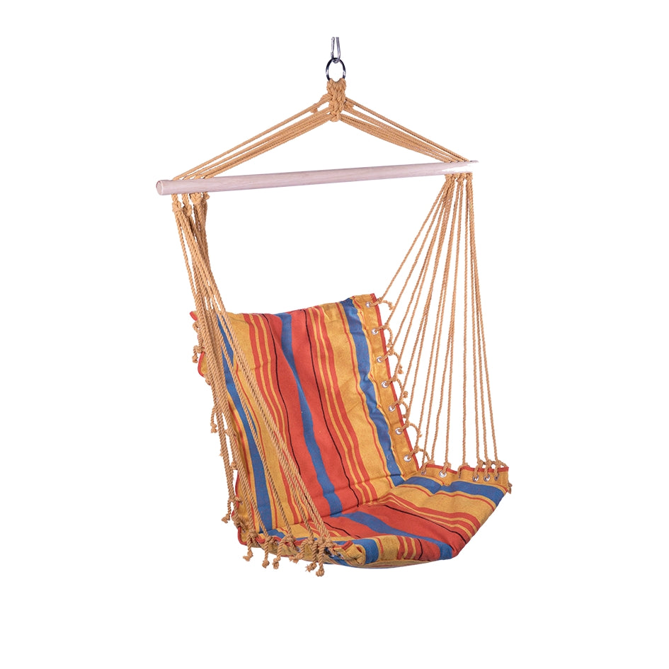 Hanging Hammock Chair With Multi Colour Stripes - Livestainable.co.za