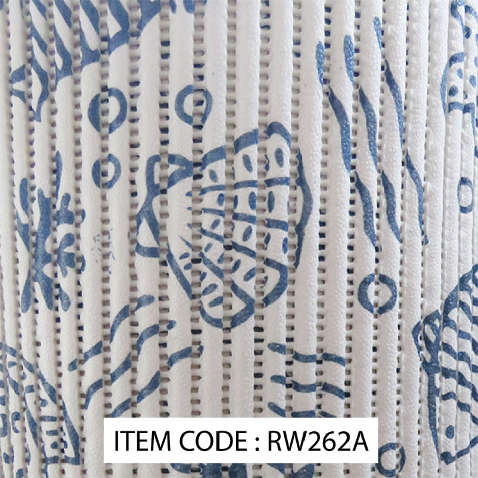 Pvc Floor Covering 65cm X 15m Printed White With Blue Seashells - Livestainable.co.za