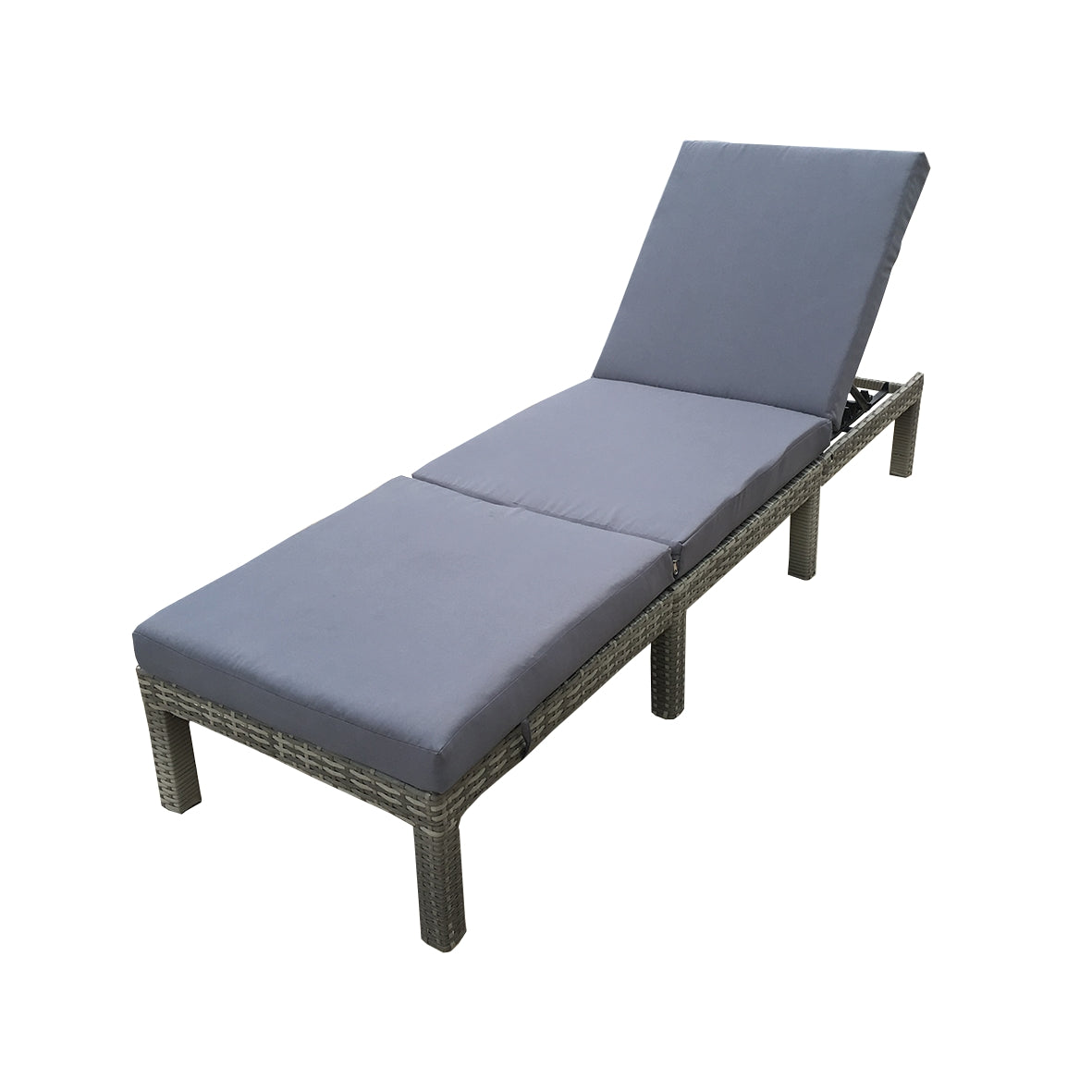 Deluxe Rattan Lounger 198cm Grey - Livestainable.co.za