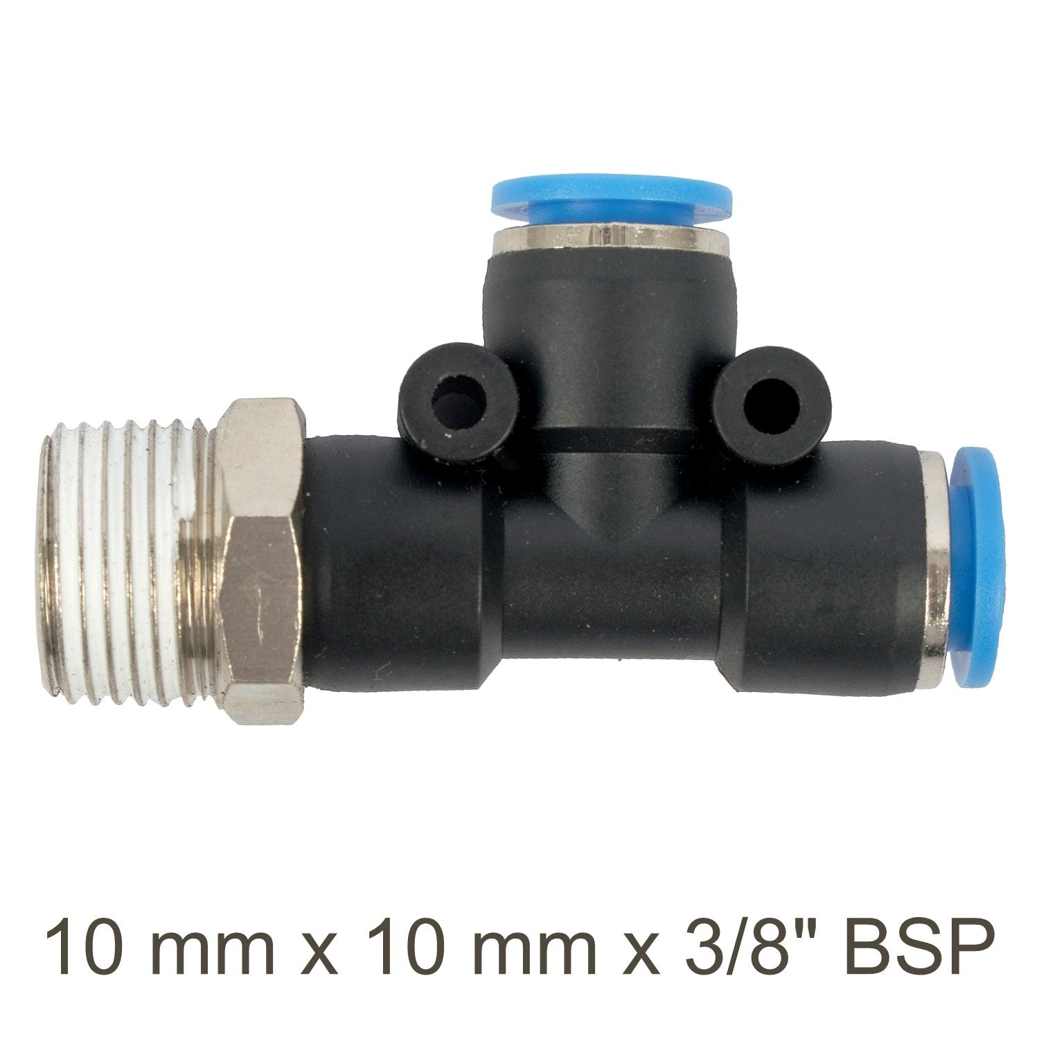 Pu Hose Fitting Tee 10 Mm X 10 Mm X 3/8'm - Livestainable.co.za