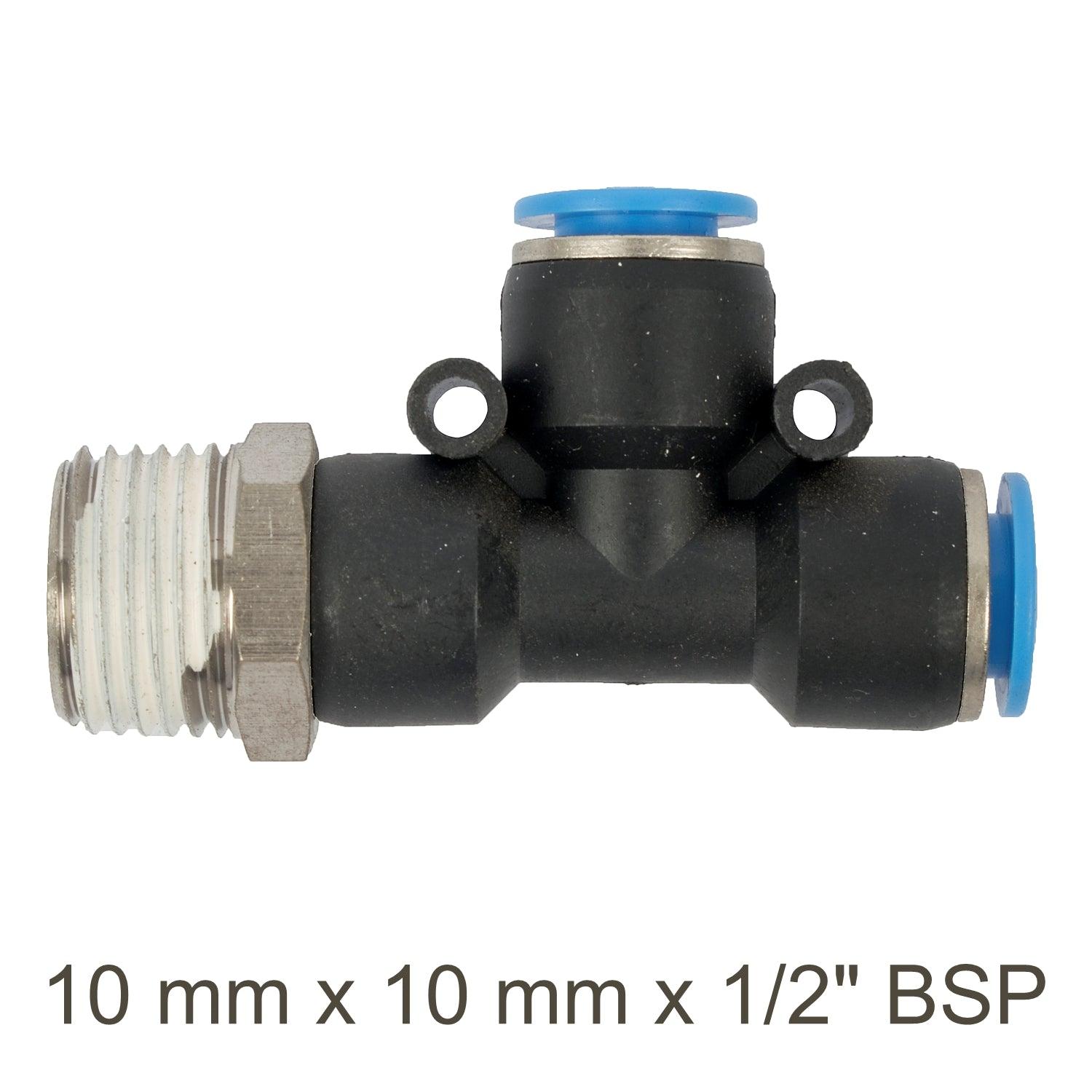 Pu Hose Fitting Tee 10 Mm X 10 Mm X 1/2'm - Livestainable.co.za