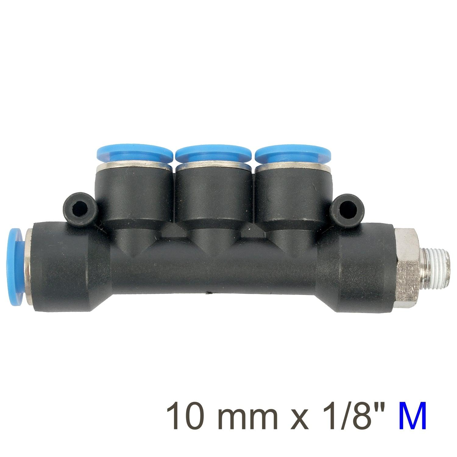 Pu Hose Fitting Manifold 4 X 10 Mm Port X 1/8'm - Livestainable.co.za