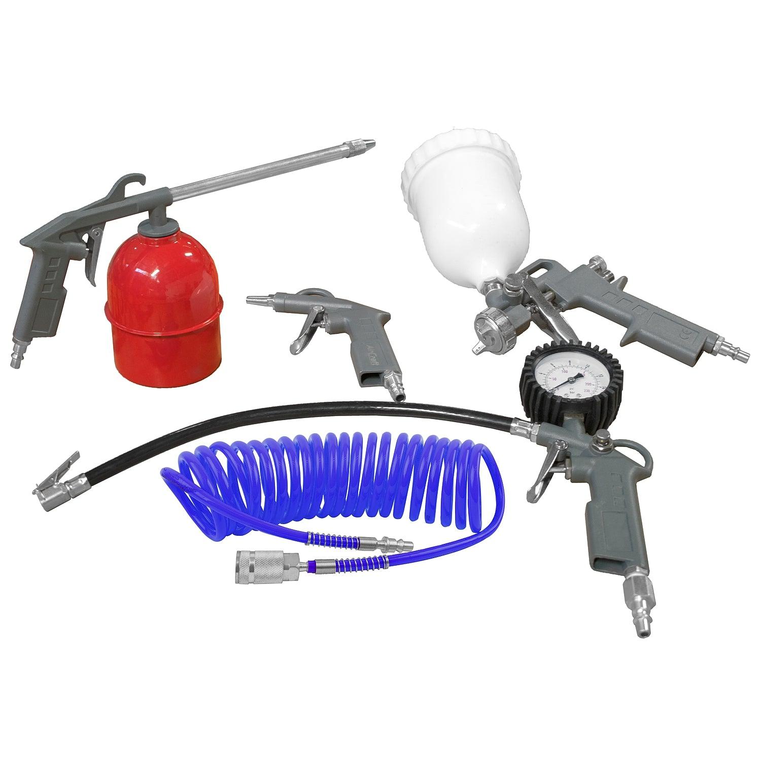 Five Pce Kit G Feed Sp Gun Air Dust Par Washer Tyre Inf & Spir Hose - Livestainable.co.za