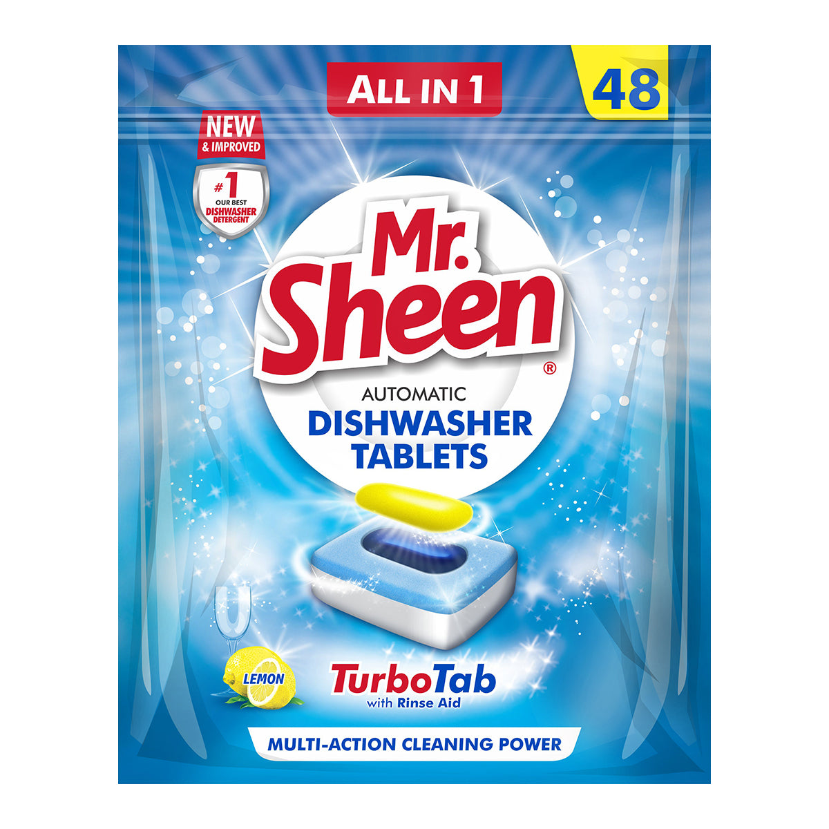 Mr Sheen Dishwasher Automatic Tablets Lemon 48 Pc