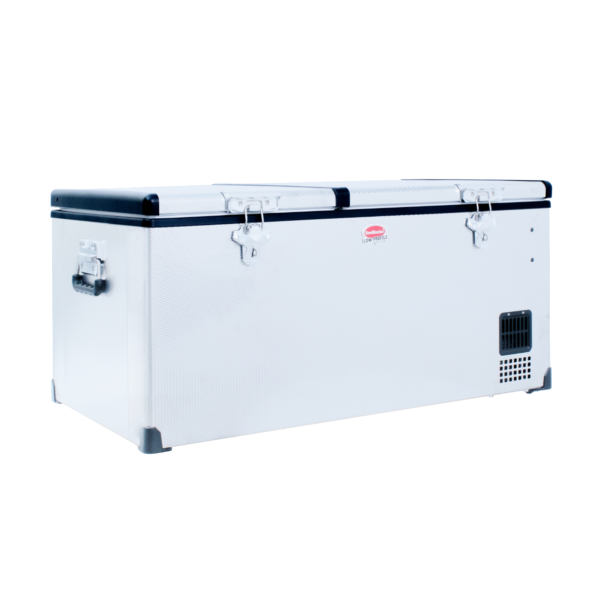 SnoMaster - 92.5L Low Profile Dual Compartment Portable Fridge/Freezer AC/DC - Stainless Steel (SMDZ-LP96D) - Livestainable.co.za