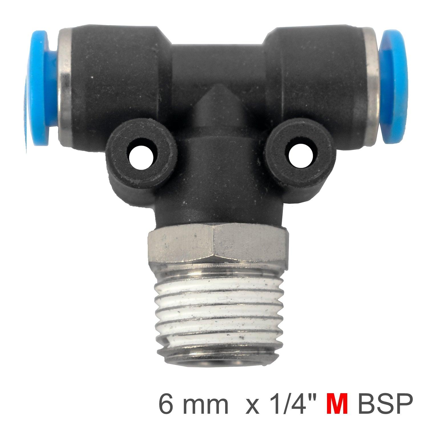 Pu Hose Fitting Tee 6 Mm 1/4 M - Livestainable.co.za