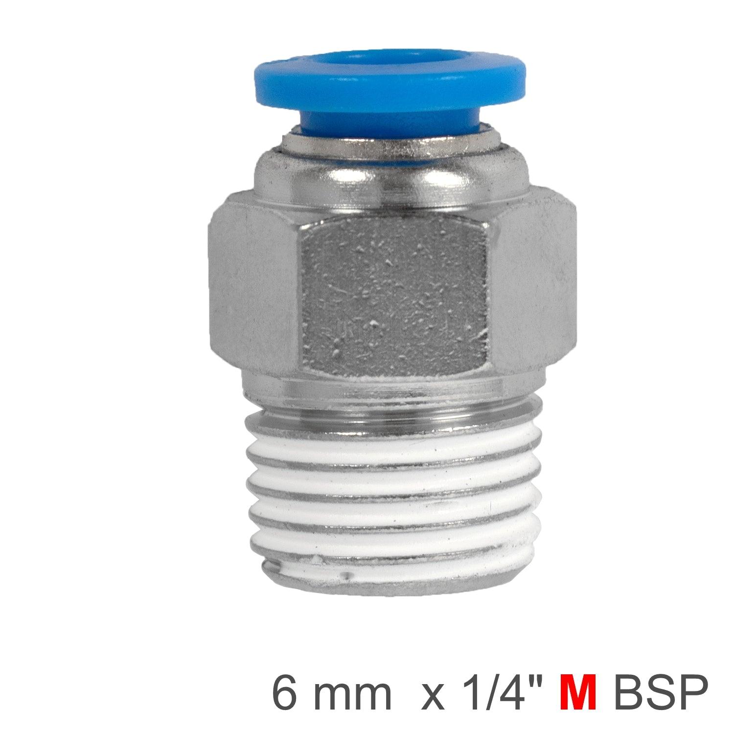 Pu Hose Fitting Straight Stud 6 Mm 1/4 M - Livestainable.co.za