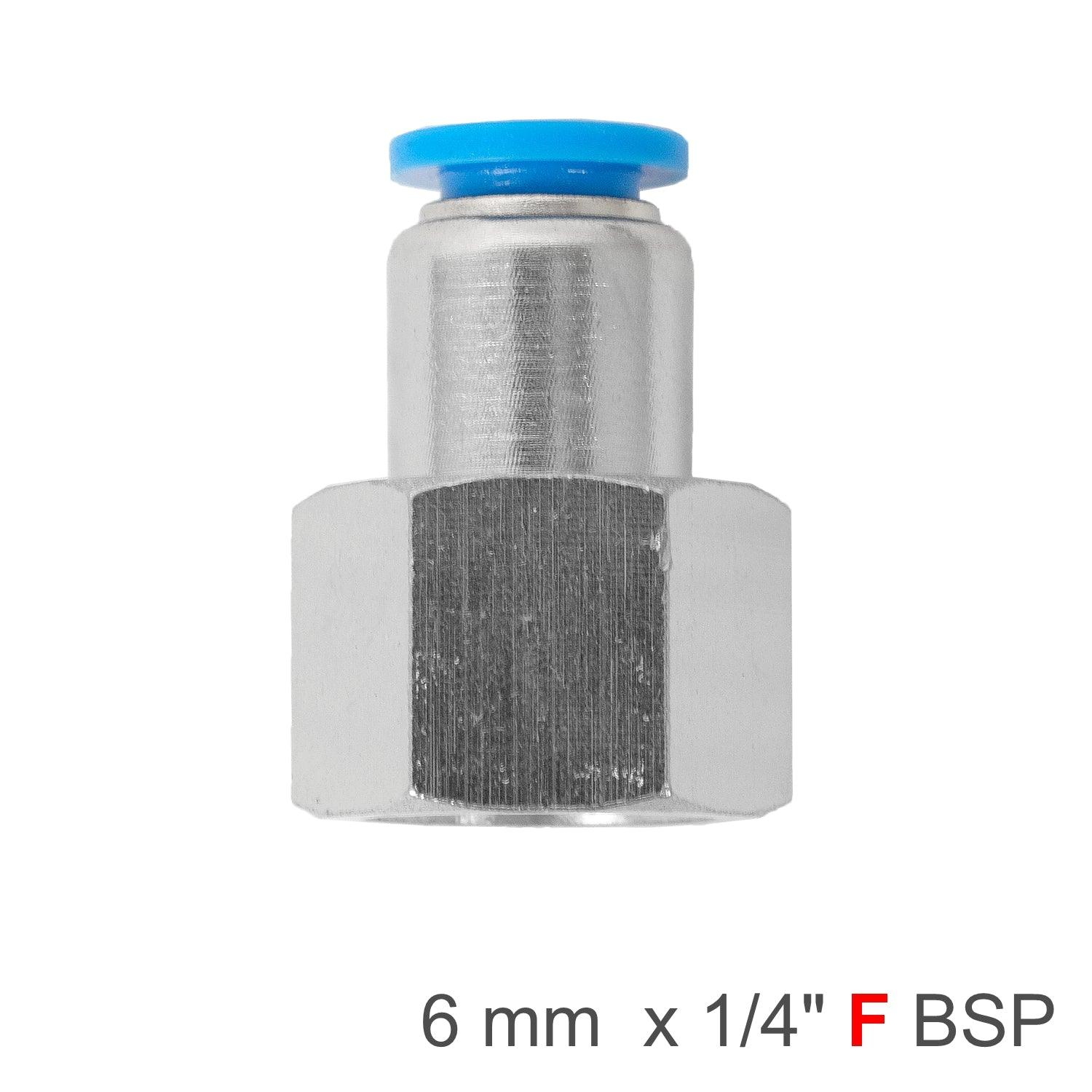Pu Hose Fitting Straight Stud 6 Mm 1/4 F - Livestainable.co.za