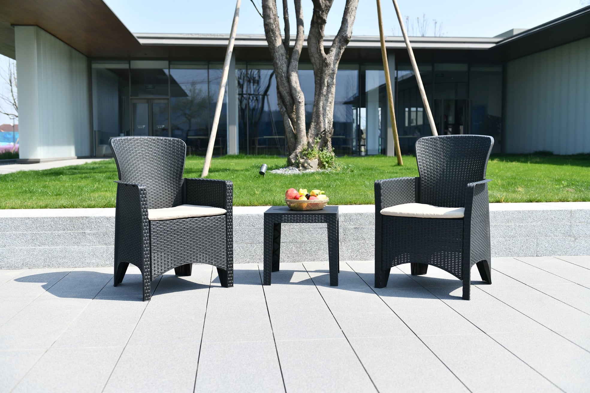 Table & Chair Set 2 Seater Grey - Livestainable.co.za