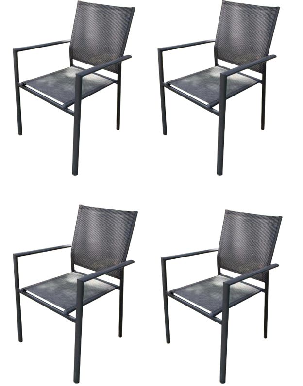 Textilene Patio Dinner Chair 4 Pack
Steel Frame, Tube: 35 X 20 X 0.8mm, 25mm Oval Back Leg
Fabric: 2x1 Textilene - Livestainable.co.za