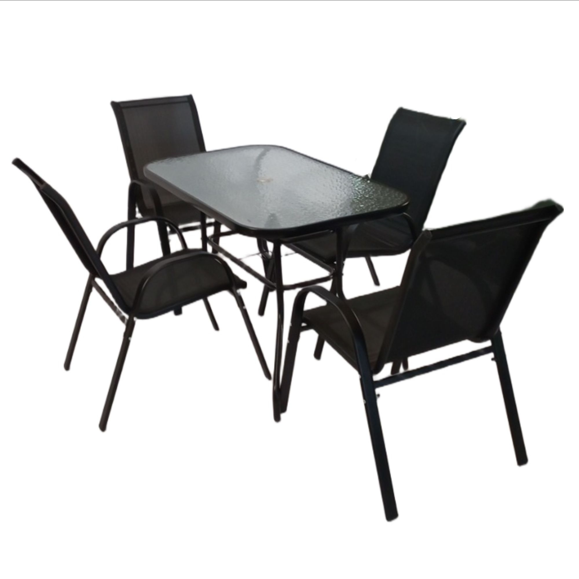 Seagull 5 Piece Kd Patio Table And Chairs Set Steel Rectangle Table
