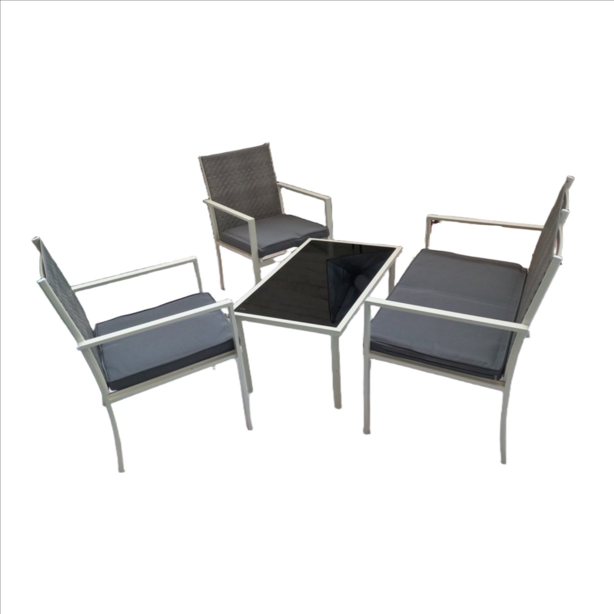 Seagull Palermo Rattan 4 Pc Patio Set White
Single Chair: 55.5 X66.5 X85 Cm
Double Chair: 102 X66.5 X85 Cm
Table: 94.5 X54.5 X43.5 Cm
Frame: Steel, Fabric: 180g Polyester
Material: Wicker, 5 Cm Grey Seat Cushion
Table Top With 5 Mm Glass
Machine Weaved...