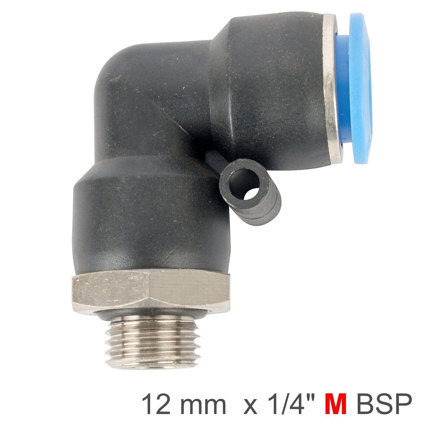 Elbow W/O Ring 12 Mm 1/4 M Pu Hose Fitting - Livestainable.co.za