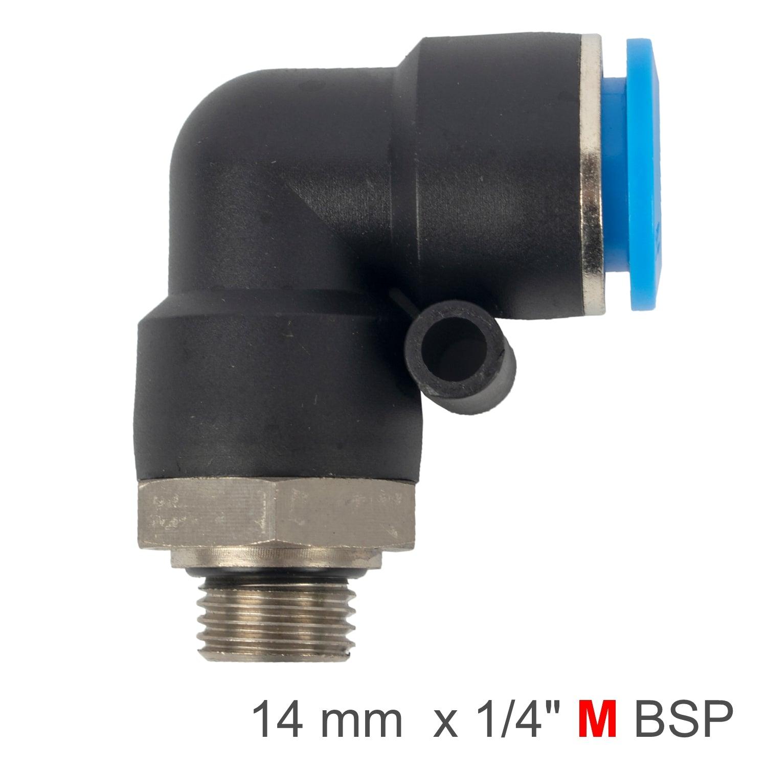 Elbow W/O Ring 14 Mm 1/4' M Pu Hose Fitting - Livestainable.co.za