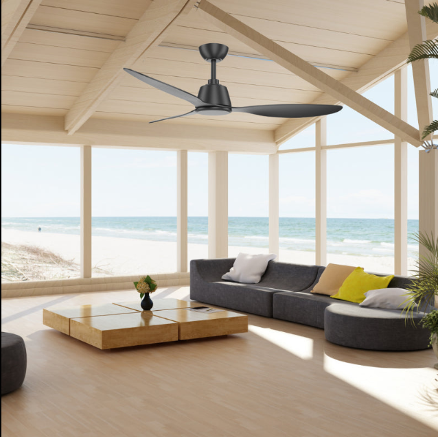 Coastal Breeze Fan Black With Light Kit 1320mm