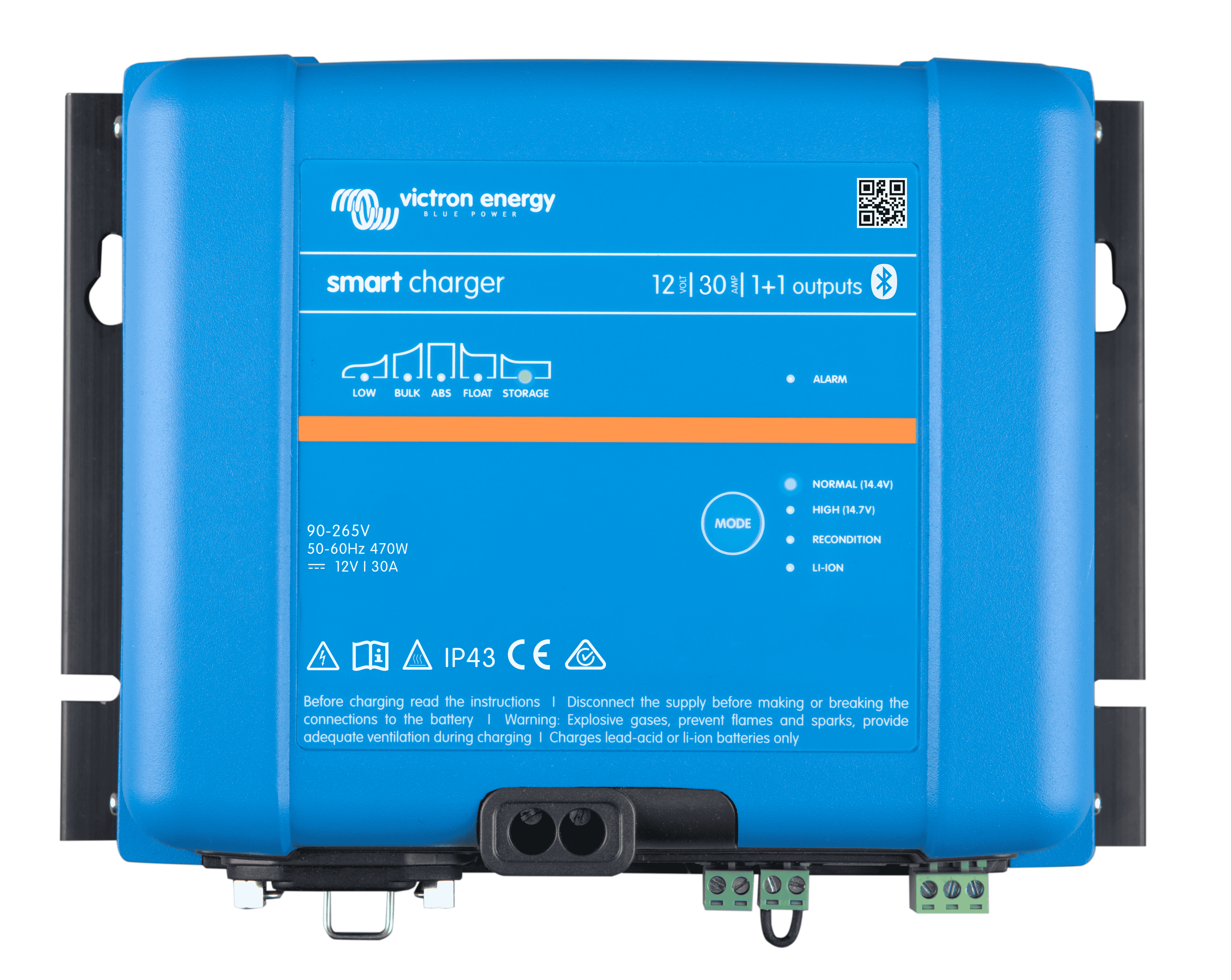Victron Phoenix Smart IP43 Charger 12V/30A with 3 Outlets 120-240V - Livestainable.co.za