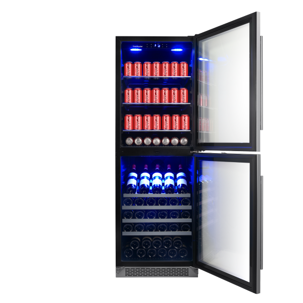 SnoMaster - 206L + 75 Bottle Upright Double Door Beverage/Wine Coioler