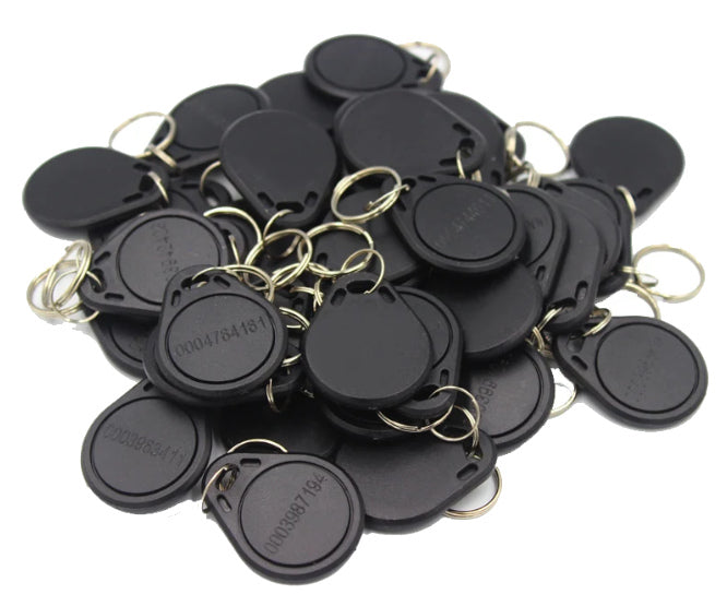 Keychain / Fob Rfid Tag 125 K Hz Black 32x40mm 2.5 K/Box Kf Tk4100 125 K Hz Blk