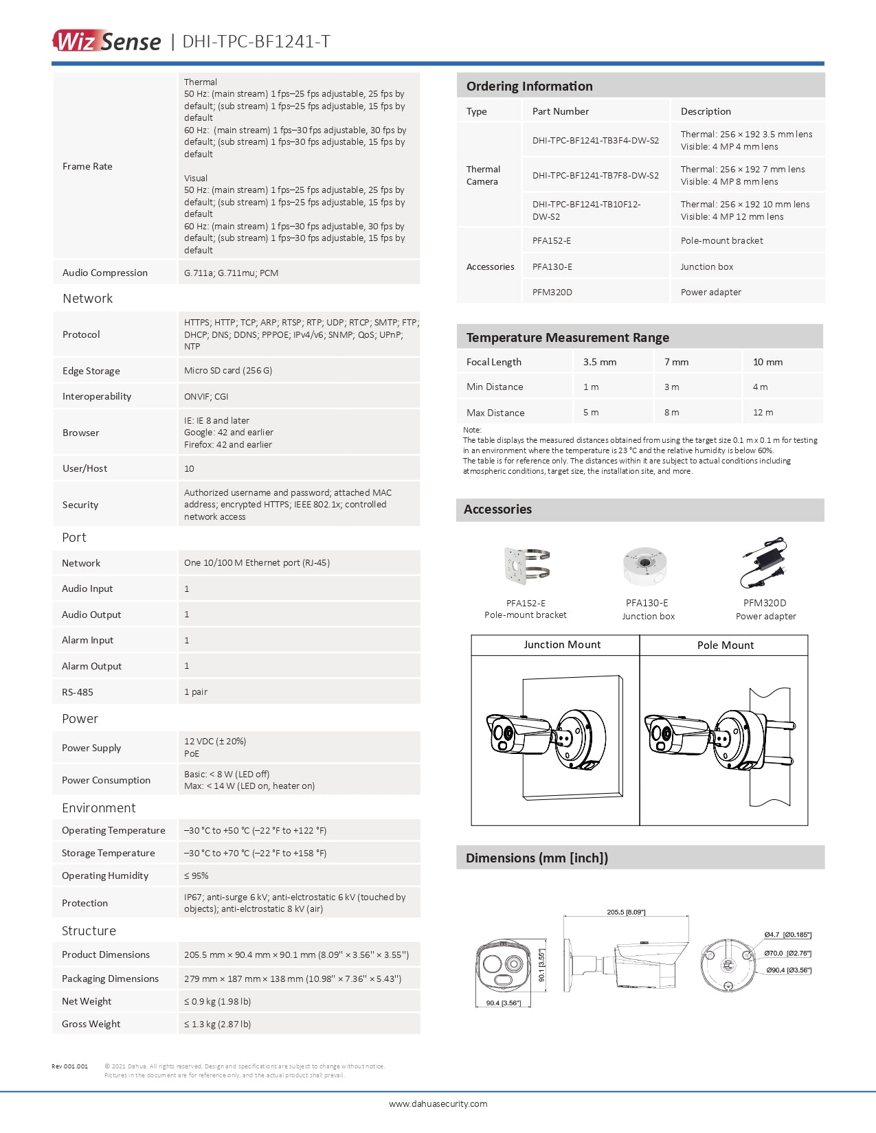 Dahua Thermal Camera 4MP With Fire Detection - (10MM)