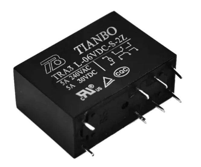 Relay Dpdt 5 A 6 Vdc Rect 8 Pcb Tra3 L 06 Vdc S 2 Zr