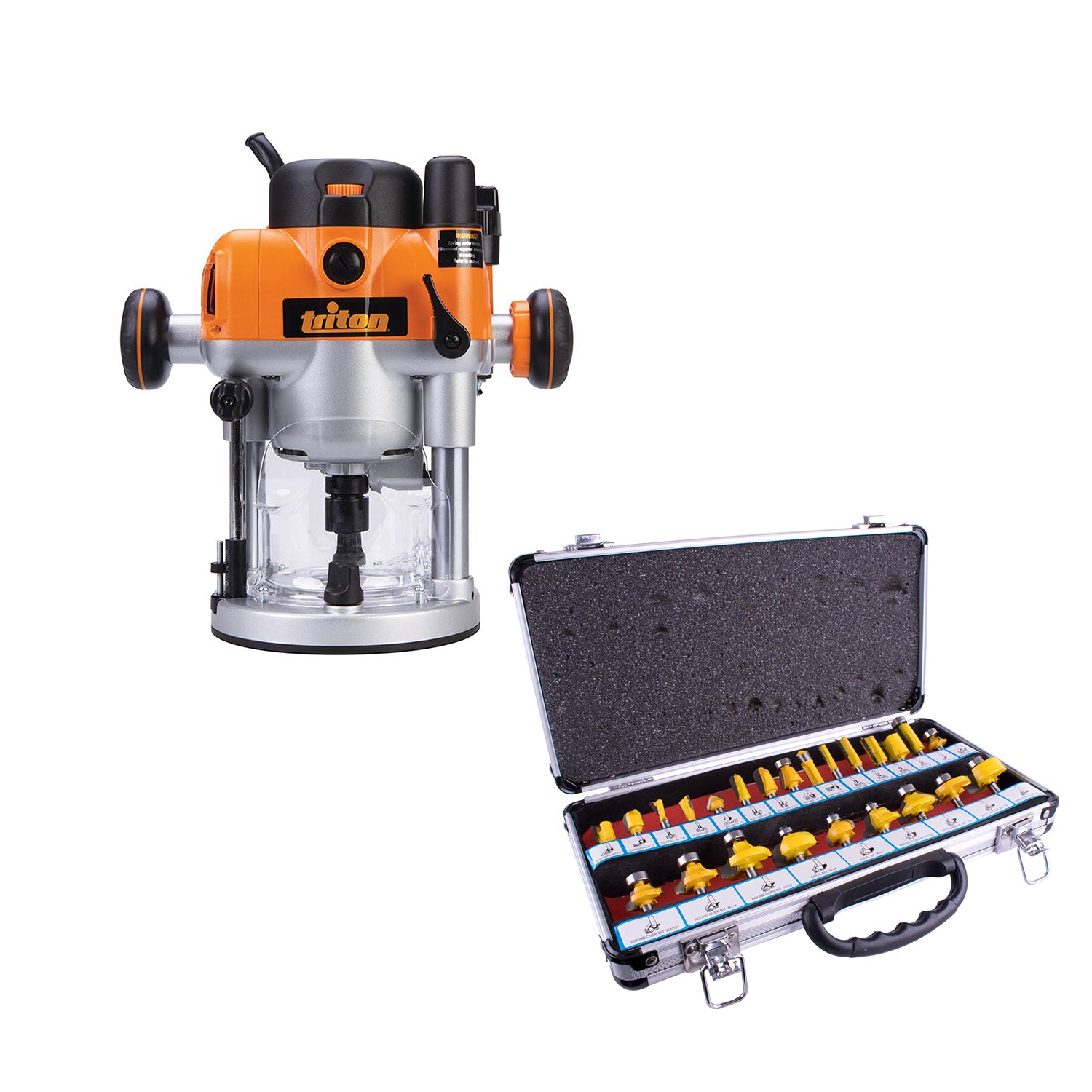 Triton Triton Router Tra001 With 24 Pc 1/4 Router Bit Set Dy024 A Al Tork Craft