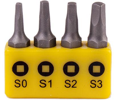 Screwdriver Bit Set Square Recess 4 Pce 25 Mm Sq0.1.2.3 - Livestainable.co.za