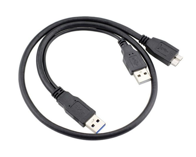 Dual Usb A Micro B Usb 3.0 Cable Black 1 M 210410