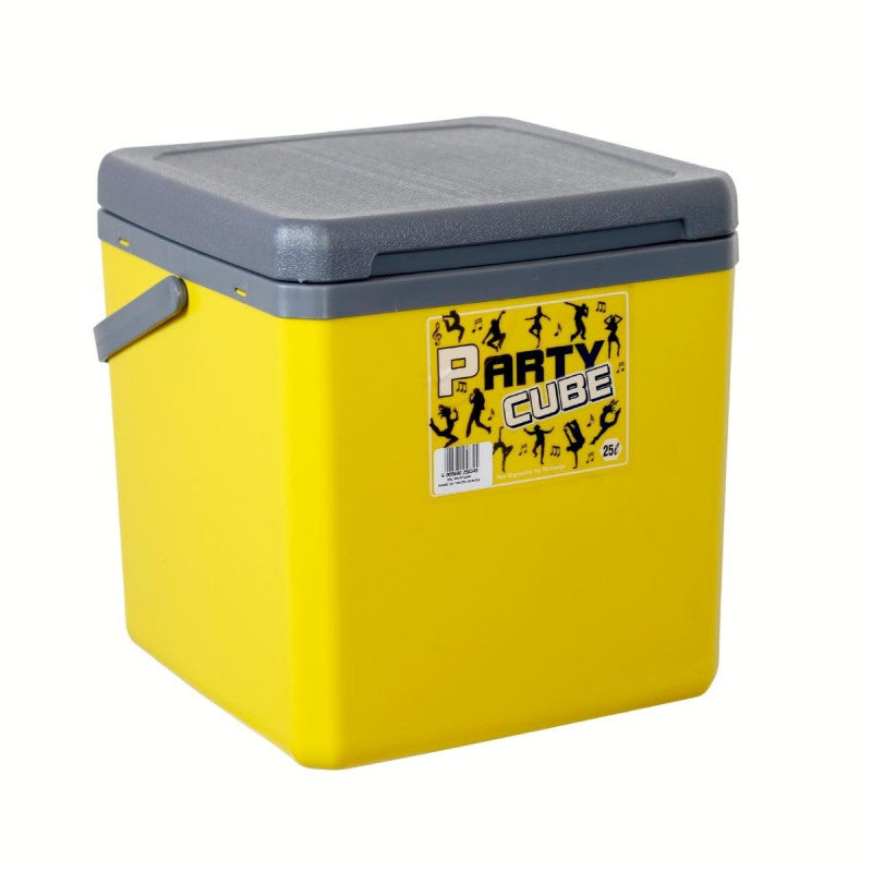 Party Cube Cooler Box 25 L Yellow