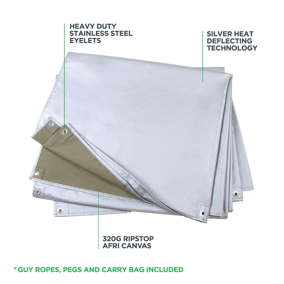 Kaufmann X Afri Canvas Heat Deflecting Tarp 3 Mx3.6