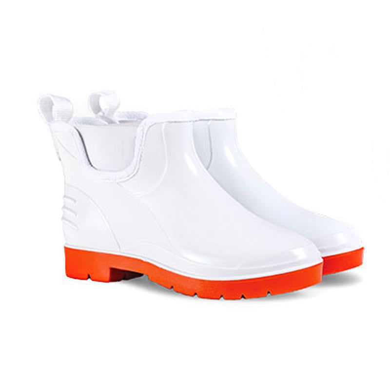 Wayne Gumboots Ladies Slip On Wht/Red S8