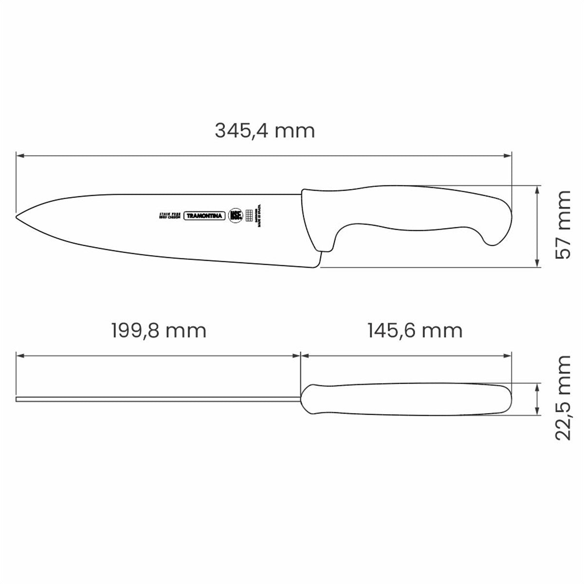 Tramontina Professional Cooks Knife 20 Cm White