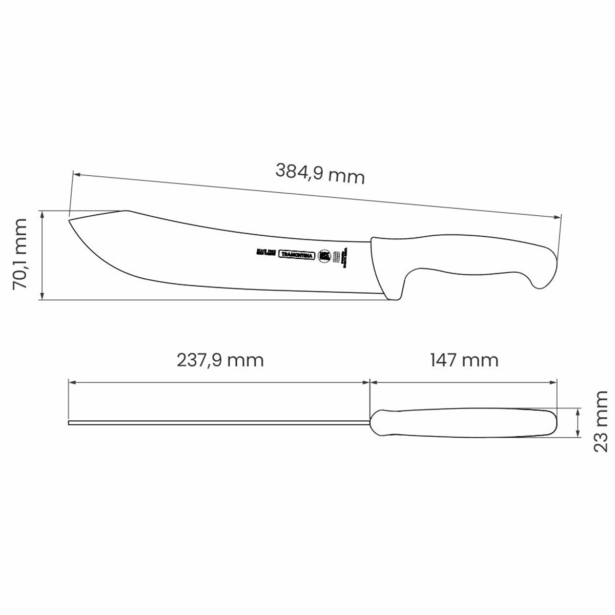 Tramontina Professional Butcher Knife 25 Cm White