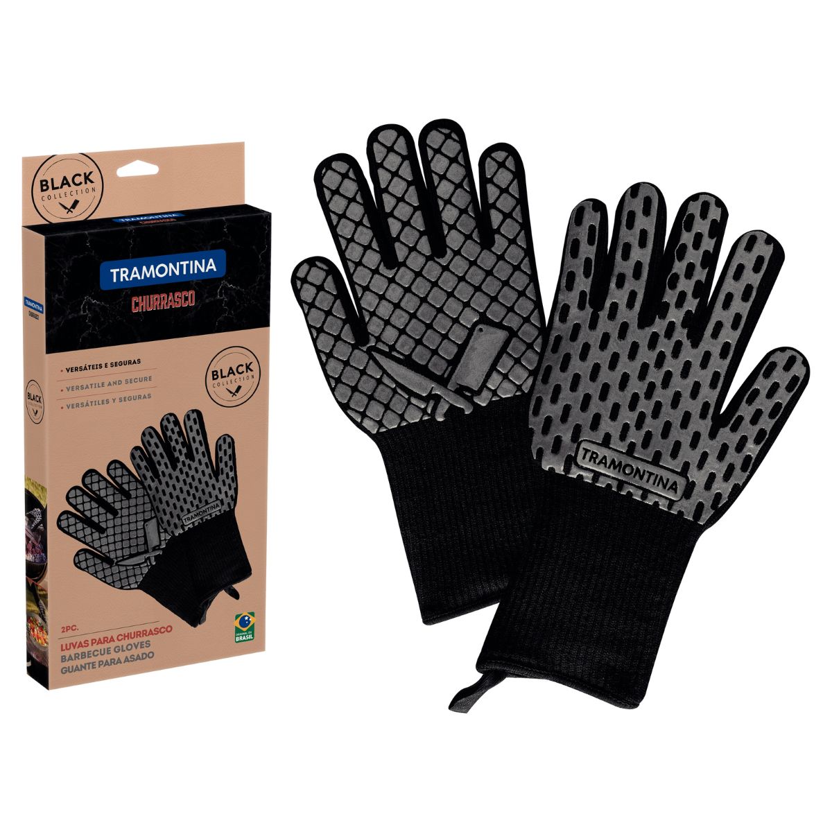 Tramontina 2 Pcs Braai Gloves Churrasco Black
