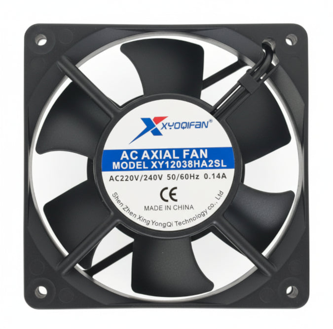 220 V Axial Cooling Fan 120sqx38mm Bal 87 Cfm W/Leads Xy12038 Ha2 Bl