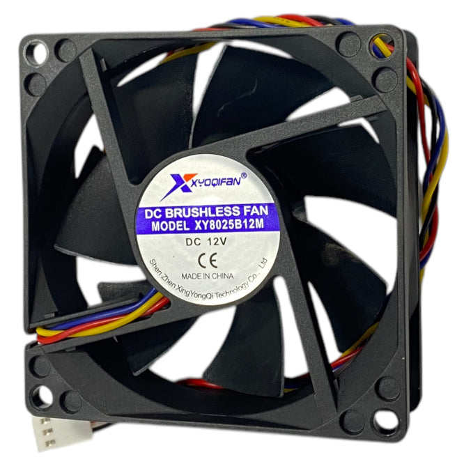 12 Vdc Axial Fan 80sqx25mm Bal 60 Cfm 4 Wire Xy8025 B12 M