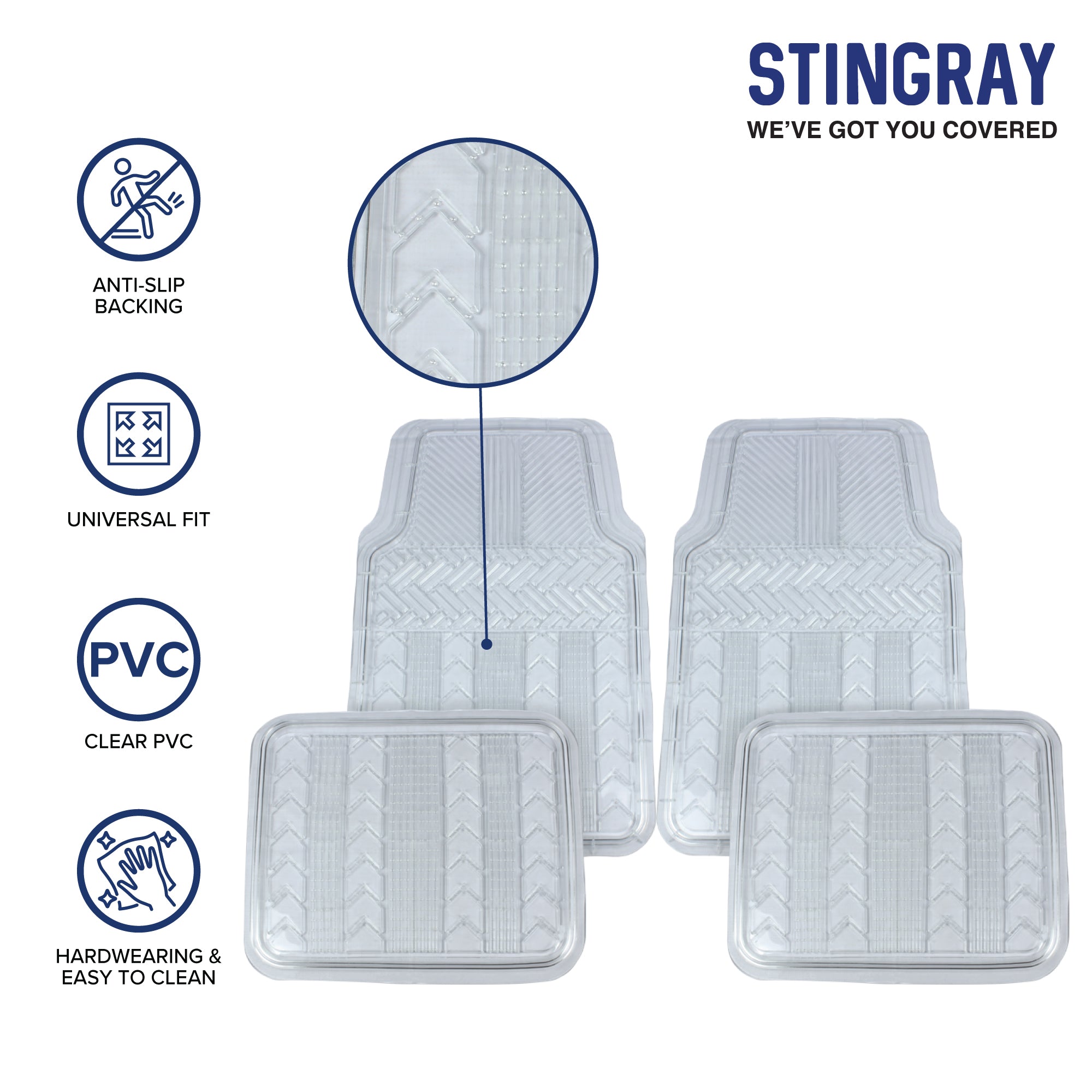 Car Mat Set 4 Pc Set Techno Clear