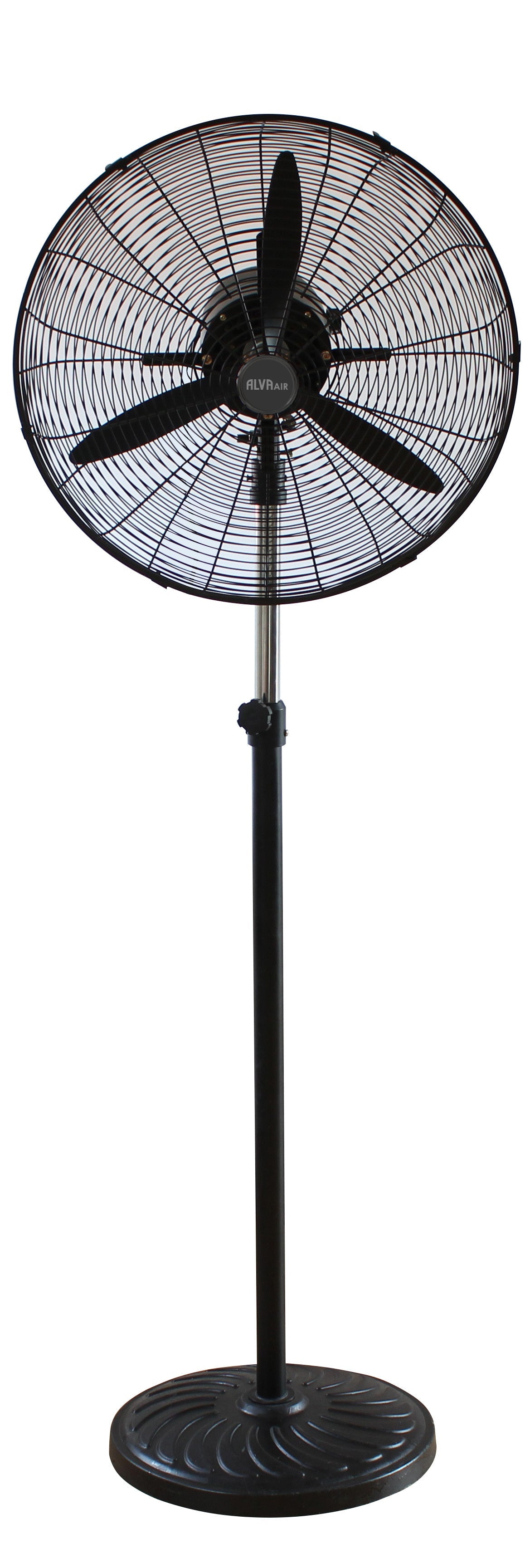 65cm Industrial Pedestal Fan Metal Telescopic (Matt Black)