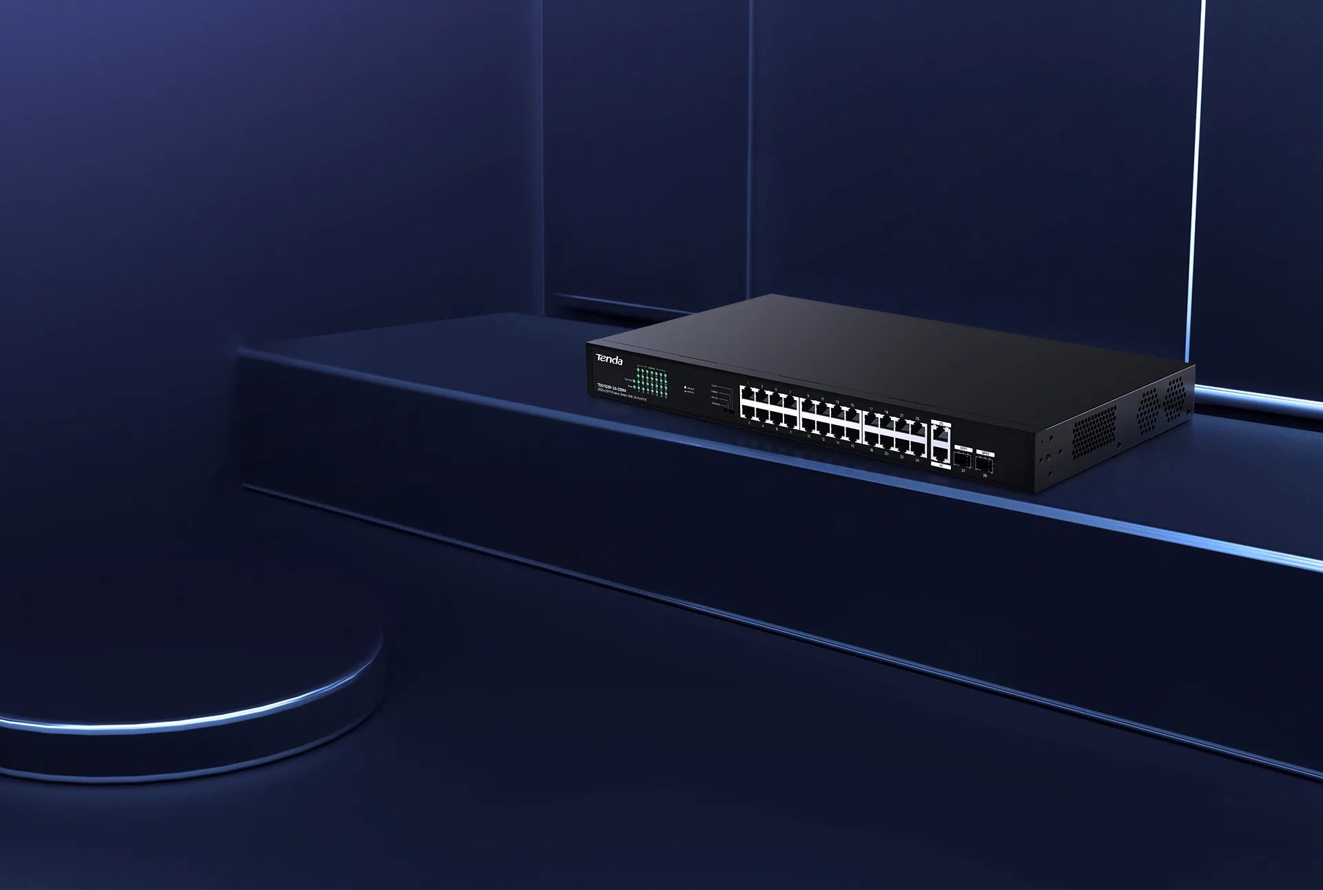 Tenda 26GE And 2SFP Ethernet Switch With 24-Port PoE