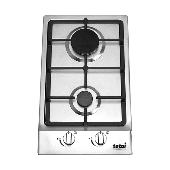 Totai 30Cm 2 Burner Gas Hob- Stainless Steel
