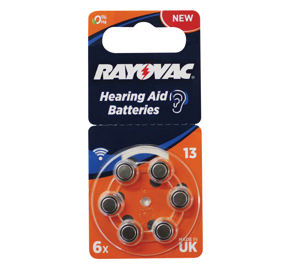 Size 13 Hearing Aid Batteries (6 Pack)