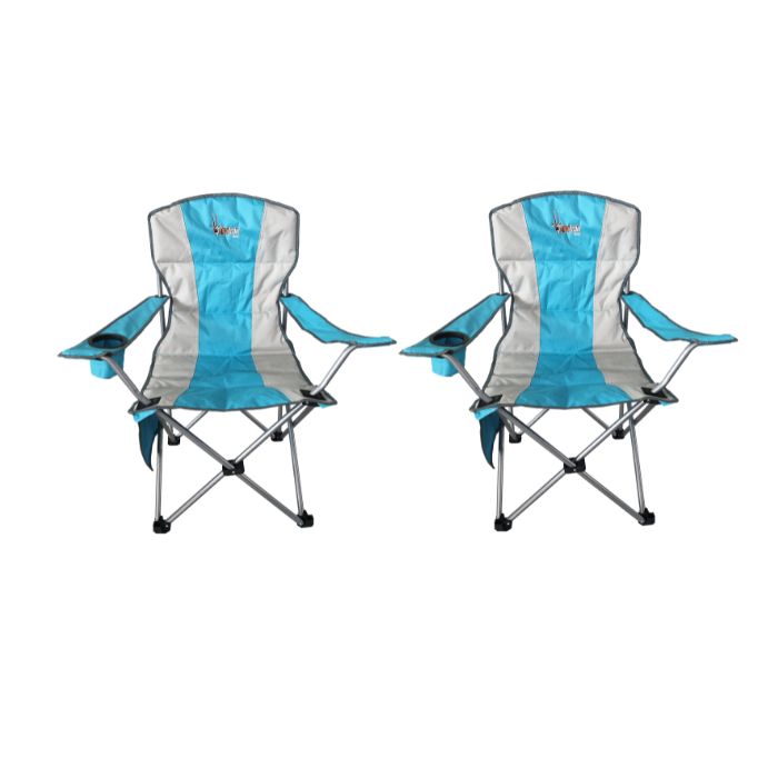 Afritrail Kudu Padded Folding Chair Blue 120kg . 2 Pack