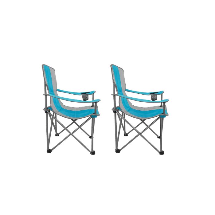 Afritrail Kudu Padded Folding Chair Blue 120kg . 2 Pack