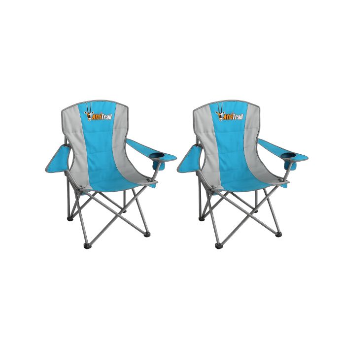 Afritrail Kudu Padded Folding Chair Blue 120kg . 2 Pack
