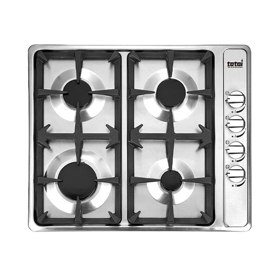 Totai 60Cm 4 Burner Gas Hob- Stainless Steel