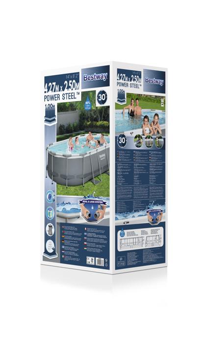 Bestway 4.27m X 2.50m X 1.00m Steel Pro Max Oval Pool Set 7,250 L