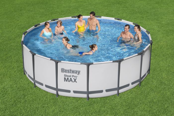 Bestway 4,57m X 1,22m Steel Pro Max Frame Pool Set Grey 16,015 L