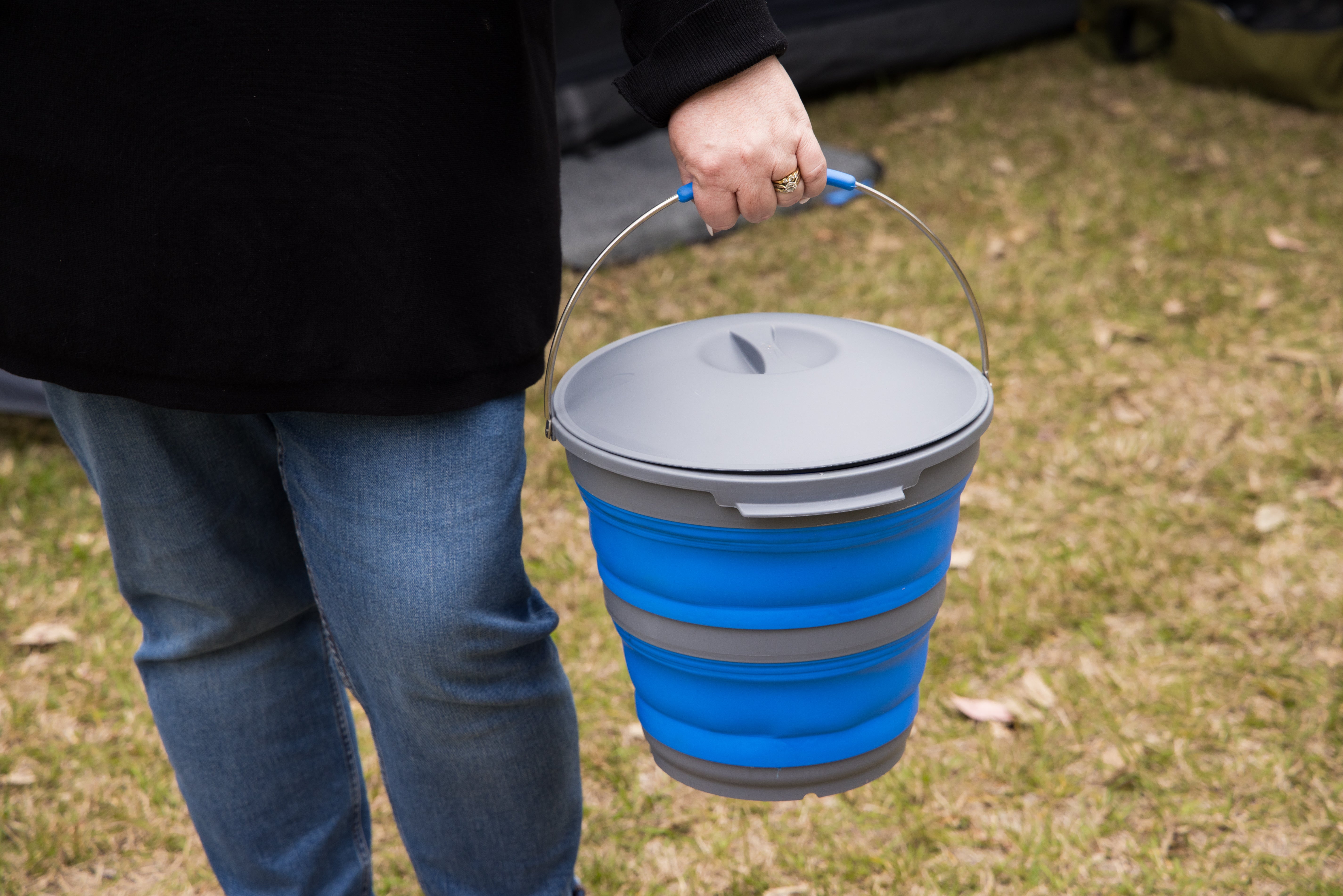 Popup Popup Bucket With Lid 10 L Blue